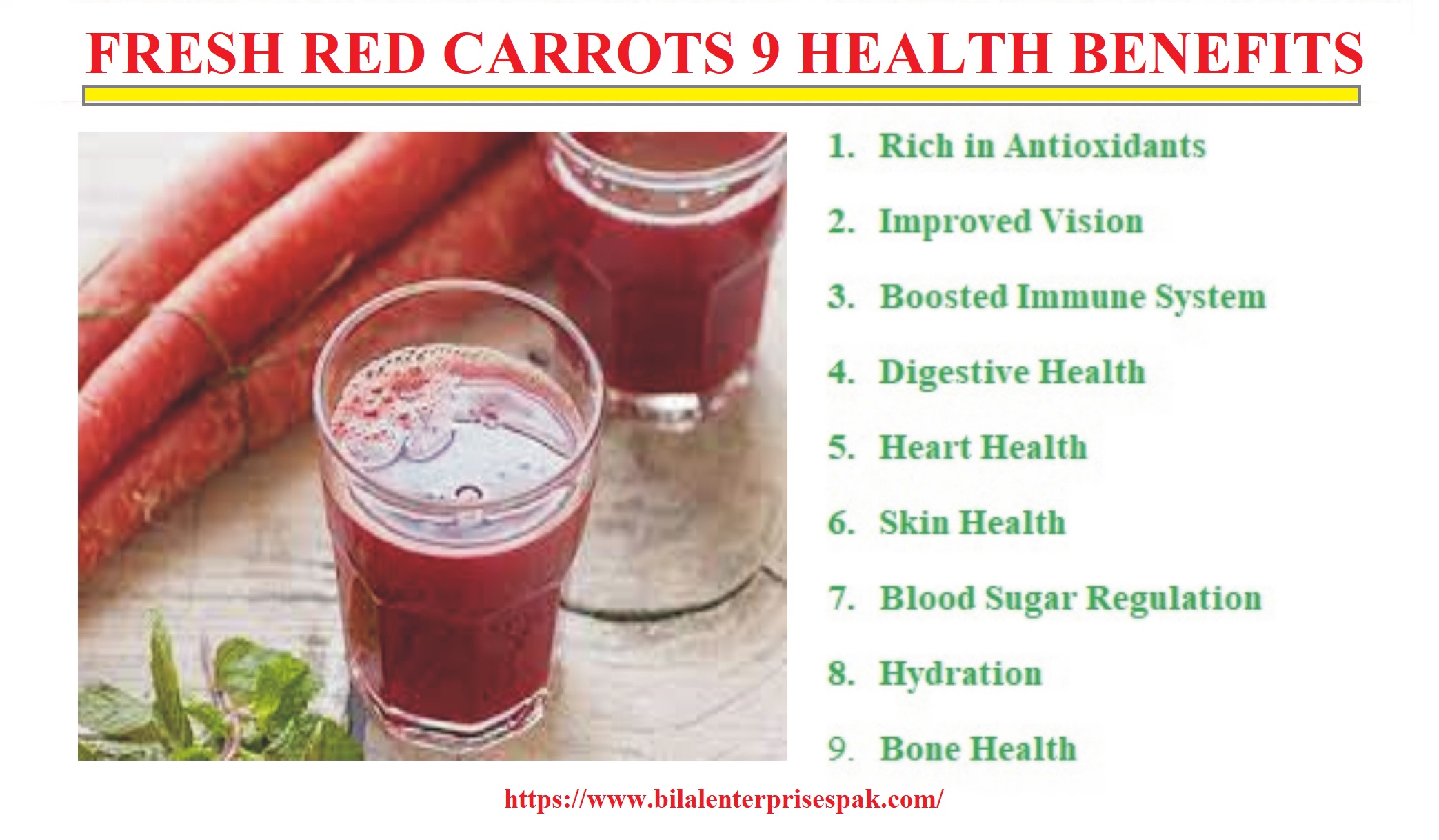 Fresh Red Carrots 9 health benefits | Vegetable Super Quality fresh Red Carrots Available with Customized packing from Bilal Enterprises (Import and Export) company in Pakistan. Best Quality Products with best price.bilalenterprisespak@gmail.com 